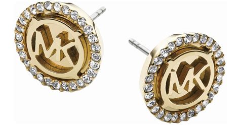 michael kors ohrringe astor stud logo mkj1666710|Michael Kors Earrings Astor Stud Logo Stainless Steel Gold.